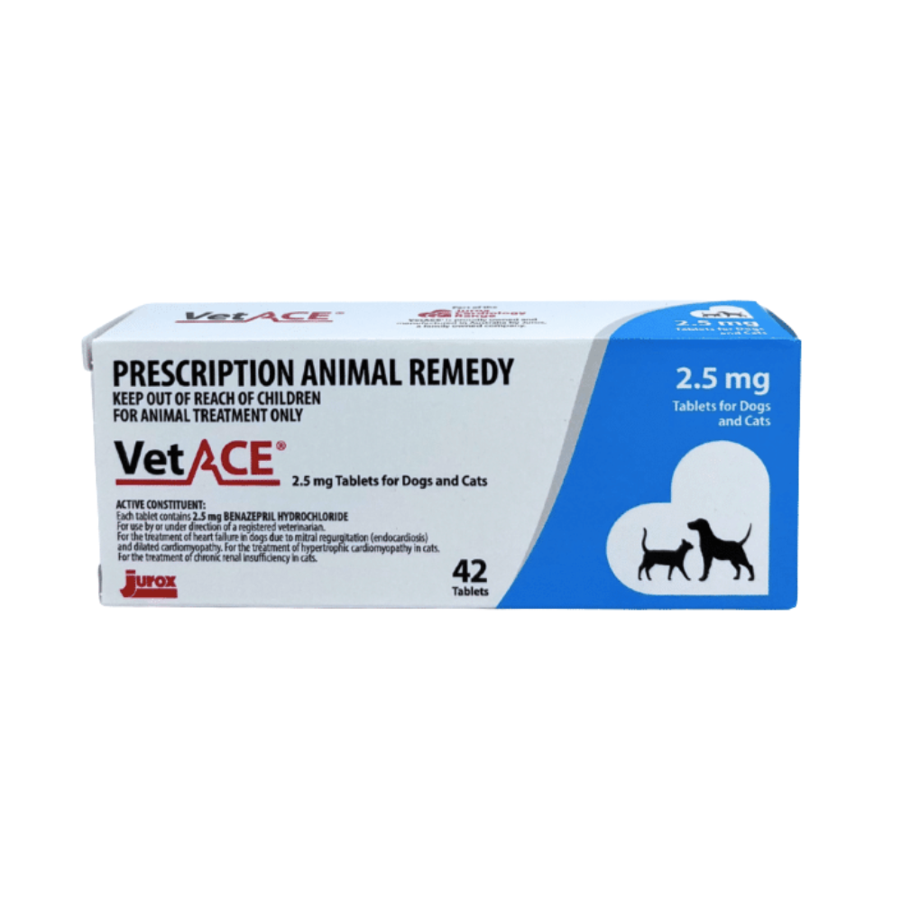 Vet Ace 2.5 mg for dogs & cats (Benazepril hydrochloride)  - 42 tablets